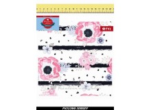 Jersey - Frl. von Julie schwarz weiß gestreift Blüten